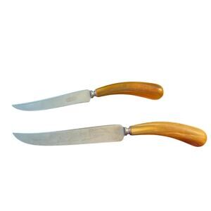 Vintage Universal Resistain Stainless Kitchen Knives Lot of 2 USA Mid Century